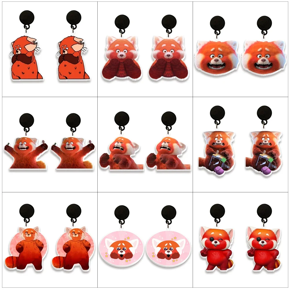

Disney Turning Red Earrings Acrylic Black Drop Earrings Earrings for Women