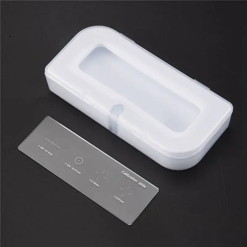AFOURT-0.01Mm Microscope Slides Reticle Calibration Slide Ruler Cross Multifunctional Microscope Calibration Ruler Stage Microme