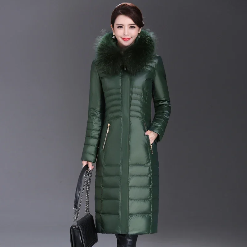 Middle-Aged and Elderly Over-The-Knee Long down Jacket Women's Jacket Thickeneded Mother's Fitted Jacket New Style JJ315