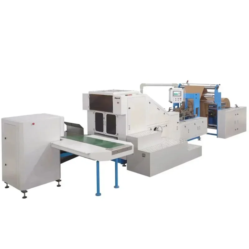 Semi Automatic Square Bottom Food Packing Kraft Paper Shopping Paper Bag Producing Sheet Feeding Paper Bag Making Machine