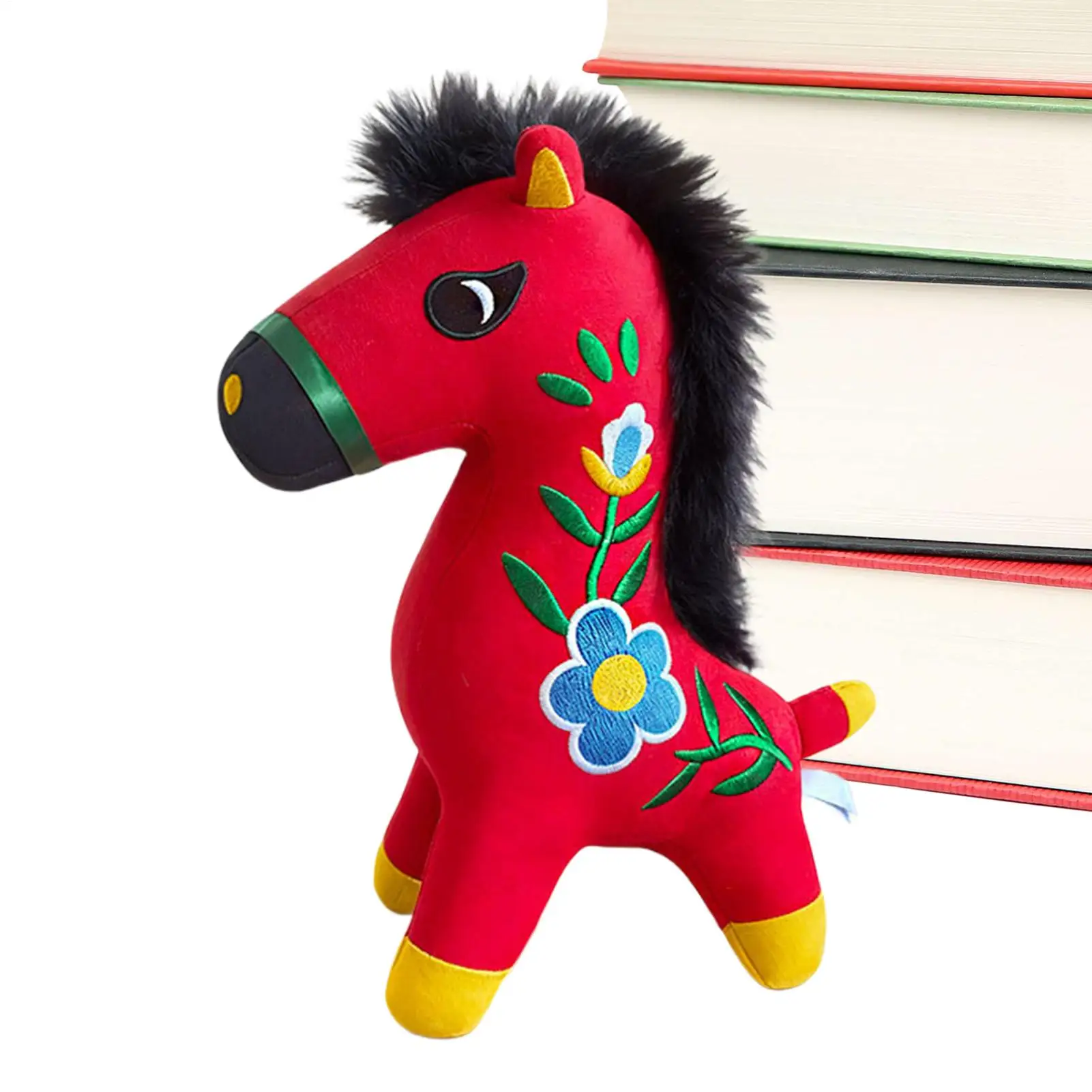 الحصان التميمة أفخم 23 سنتيمتر مريحة التقليدية لطيف دمية محظوظ الحصان ألعاب من نسيج مخملي لزملاء الأسرة عيد ميلاد مهرجان المنزل