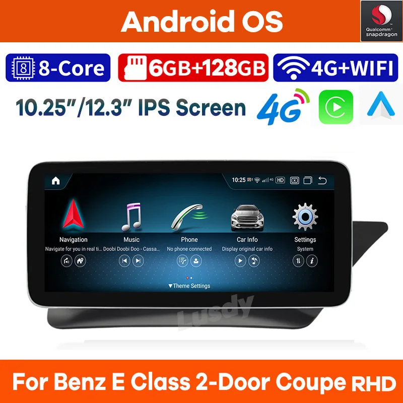 

Android 13 Qualcomm 6+128G Car Multimedia Player GPS Radio Stereo for Mercedes Benz E Coupe W207 A207 C207 RHD 2009-2016 CarPlay