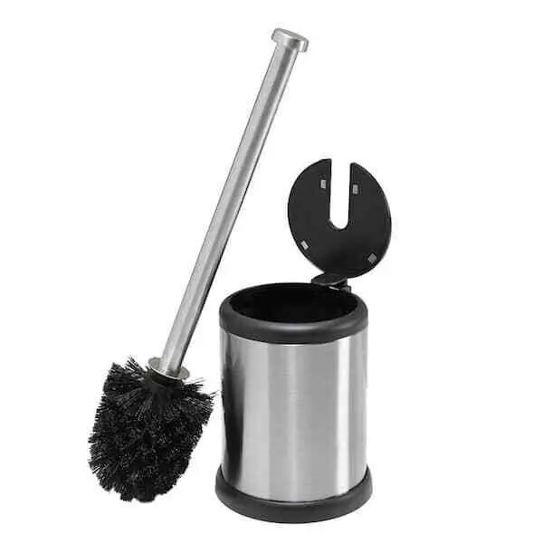 

Bath Bliss Self Closing Lid Stainless Steel Toilet Brush and Holder