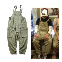 American Casual One Piece Set Suspenders Men's Overalls Loose Fashion Denim Jumpsuit Men