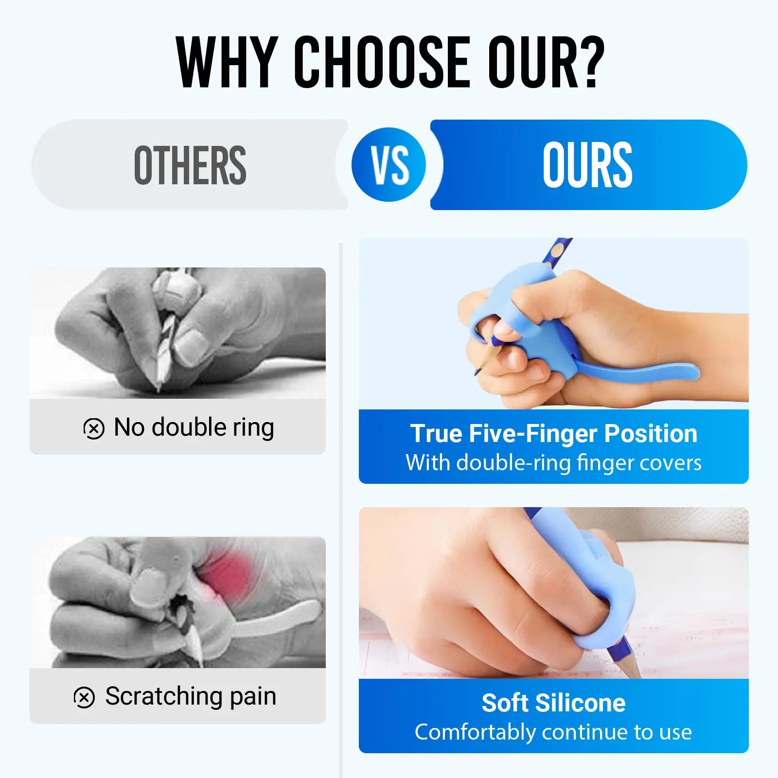 أدوات مساعدة للكتابة اليدوية، مشبك قلم رصاص قابل للتعديل، حامل قلم رصاص مريح، قابض تصحيح الموقف الناعم للكتابة اليدوية