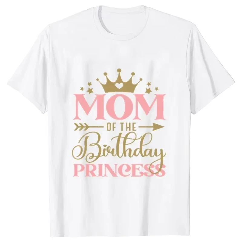 Birthday Princess Bundle Dad Mom of The Girls Birthday Party Tshirt O Neck Short Sleeve Tops Unisex Family Graphic Tee