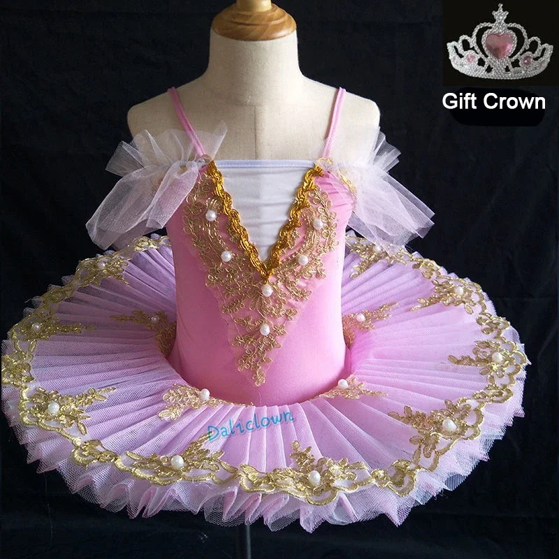 Girl Professional Ballet Tutu Tulle Dress White Blue Pink Gymnastics Leotard Diamond Dance Costume Ballet Leotard Girl Ballerina