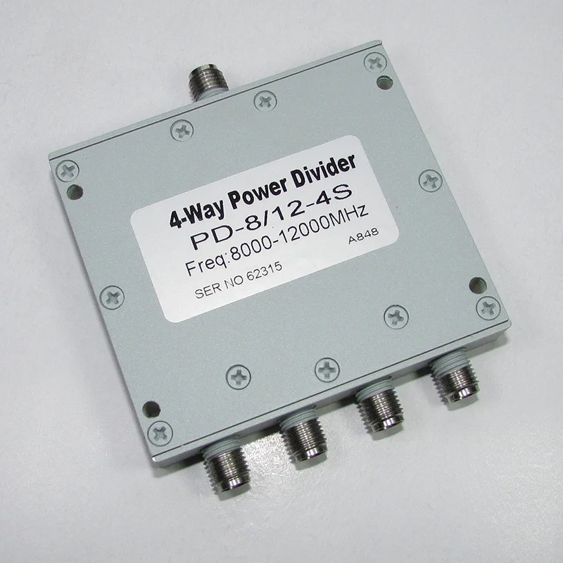 PD-8/12-4S 8-12GHz 20W X-band RF Microwave SMA One Split Four Power Divider 4-way Power Divider