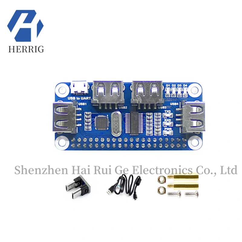 Совместим с Raspberry Pi Zero W/4B/3B USB-модулем платы расширения, концентратором, последовательным USB-разветвителем