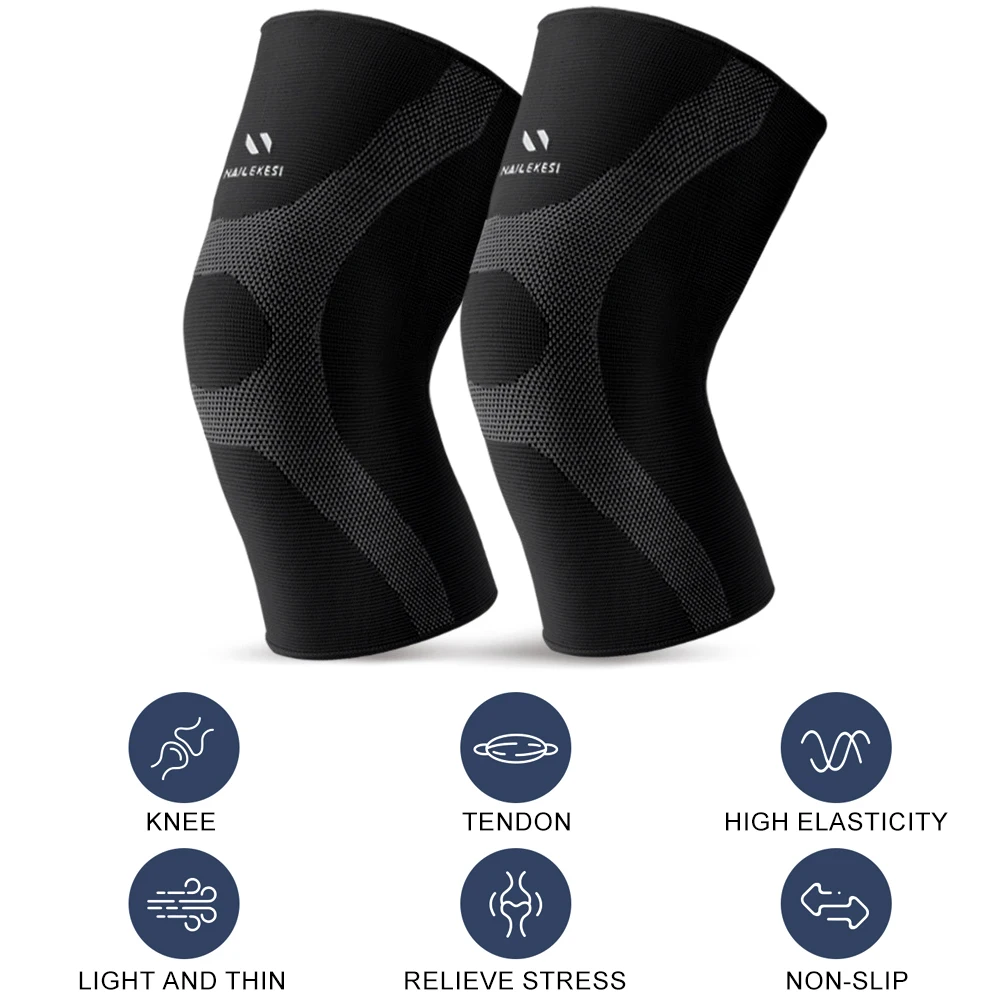【Plus Size 1Pair】Knee Compression Sleeve Brace Support - for Running, Basketball, Hiking | Meniscus Tear Pain & Injury Recovery