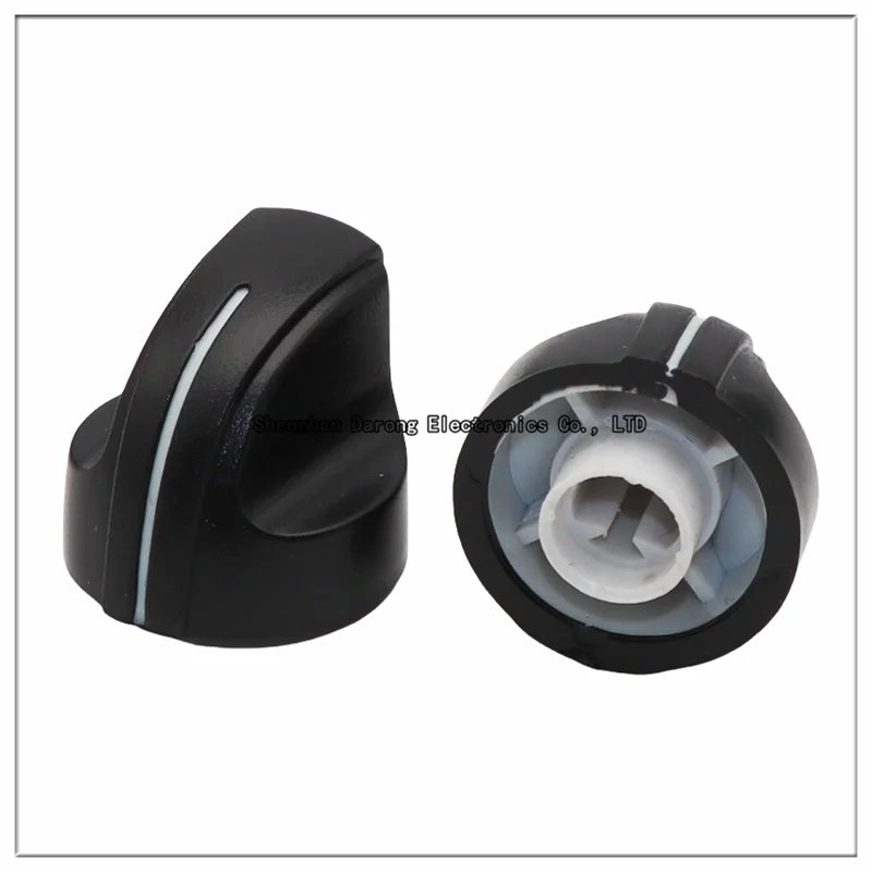 19×19 black and white plastic rotating cap Potentiometer Adjusting cap power amplifier volume knob cap D-axis 180 degrees