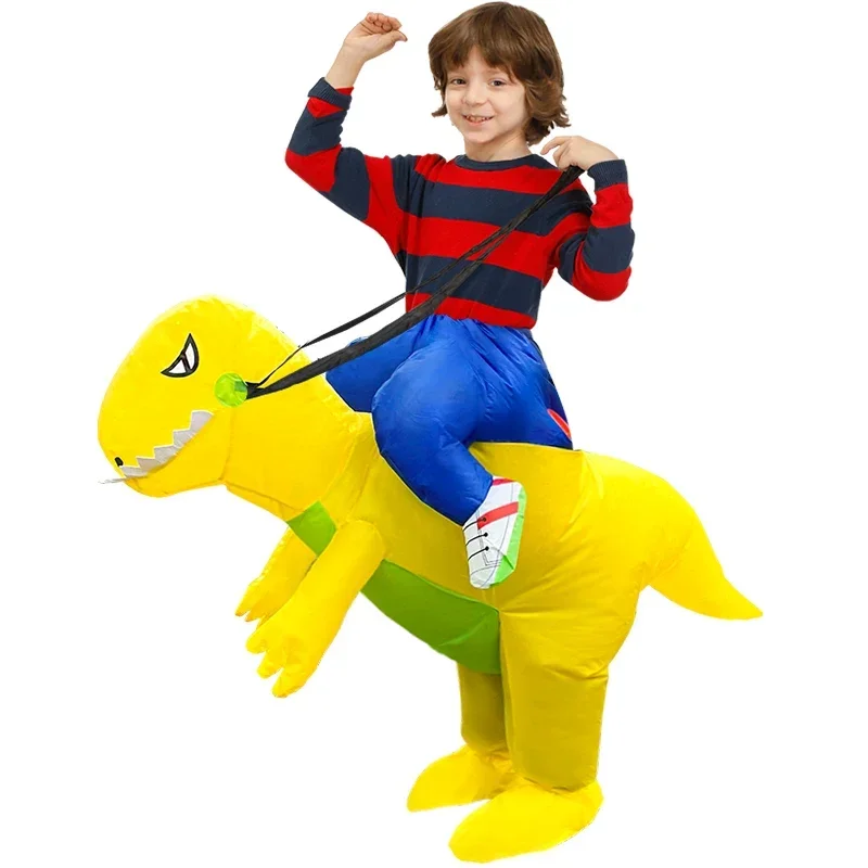 Costume gonfiabile per bambini che cavalca il dinosauro coniglio per le ragazze dei ragazzi Unicorno Coniglietto Pasqua Halloween Cosplay Dress Costumi di carnevale MN1