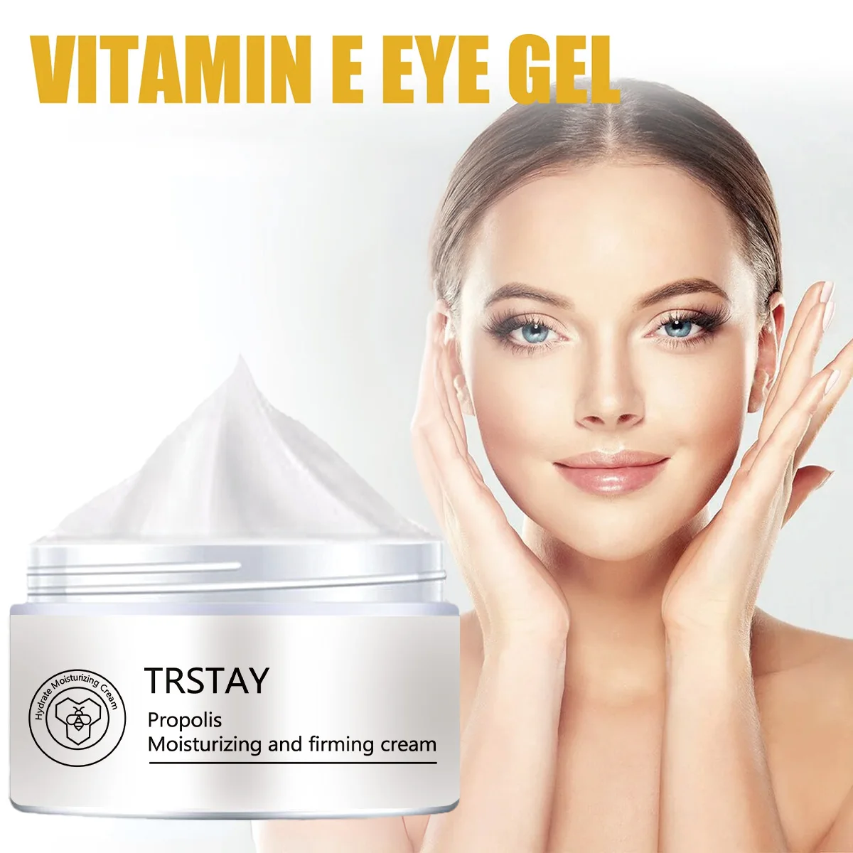 TRSTAY100% natural plant propolis eye cream reduces fine lines around the eyes and relieves eye pressure