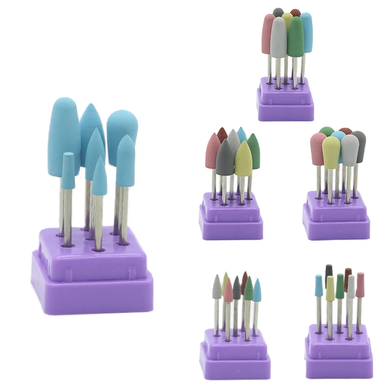 

DDQ 7Pcs/Set Rubber Silicon Nail Drill Bit Milling Cutter For Manicure Pedicure Rotary Grinder Cuticle Tool Nail Art Accessory