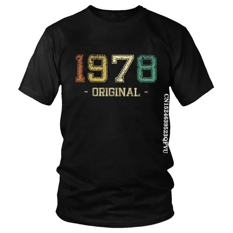 Vintage Born In 1978 T Shirts Men Novelty T Shirt Cotton Oversized 43nd 43 Years Old Birthday EMO Men  Tshirt Unique Tee Top