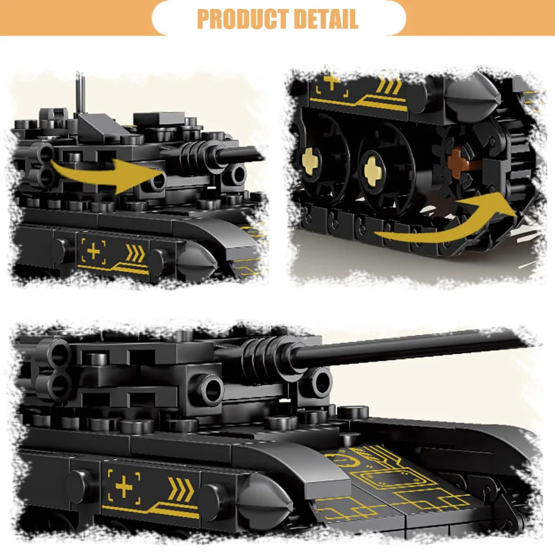 Military MOC 4 IN 1 M1A2 Main Battle Tank Model Building Blocks 1134pcs DIY Challenger Tank Bricks Toys For Children Gifts