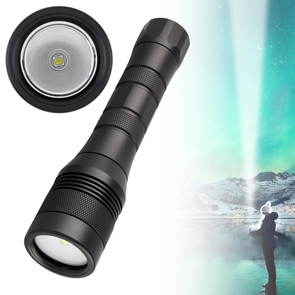 

DF04 1050lm Scuba Diving Flashlight for Underwater 150m Photography Video / Scuba Dive Flashlight with 120 Degrees Beam Angle