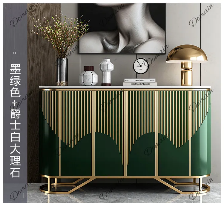 Italian-style porch cabinet, light luxury dining side cabinet, high-end decorative model room design, opposite the door