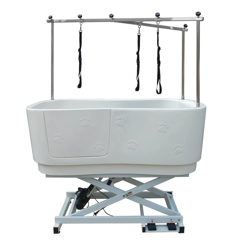 Electric Lift Plastic Pet Wash Station Spa Dog Grooming Bath Tub With Arms