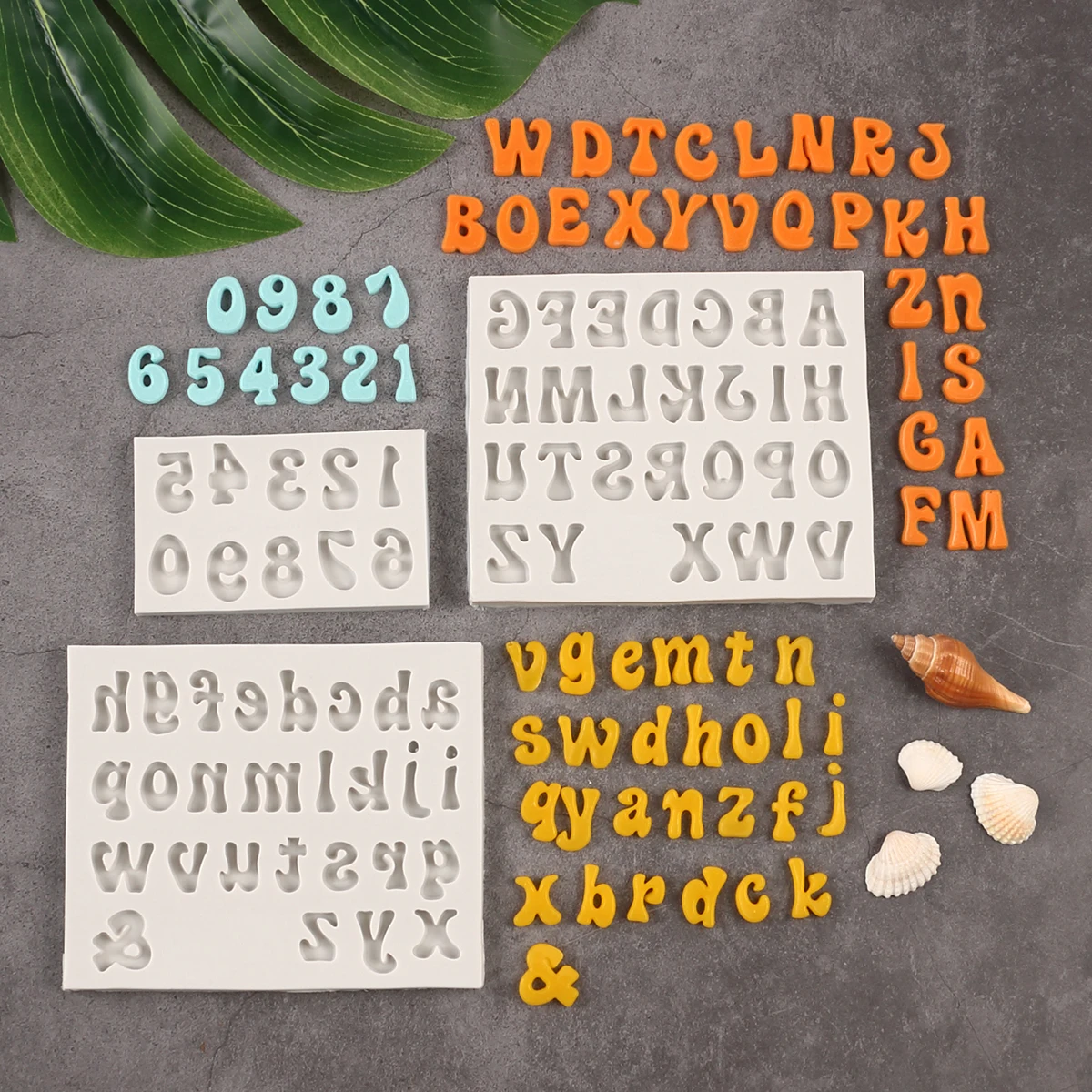 Molde de Silicona con Letras y Números del Alfabeto, para Decoración de Pasteles, Letras Mayúsculas y Minúsculas, Fondant, Chocolate, Dulces, Repostería