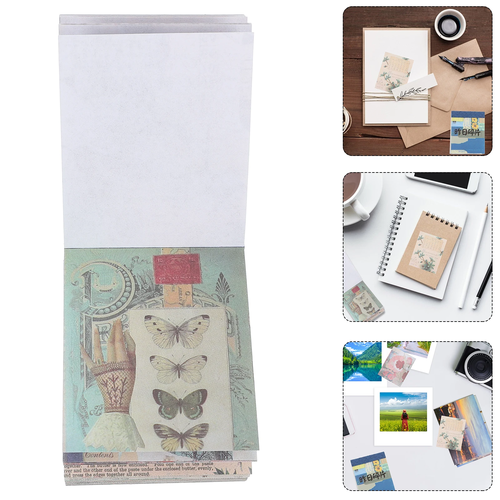 

2pcs Vintage Scrapbook Paper Decorative Background For Photo Album Diy Wrapping Envelope Email Ornament Patterned Papers For