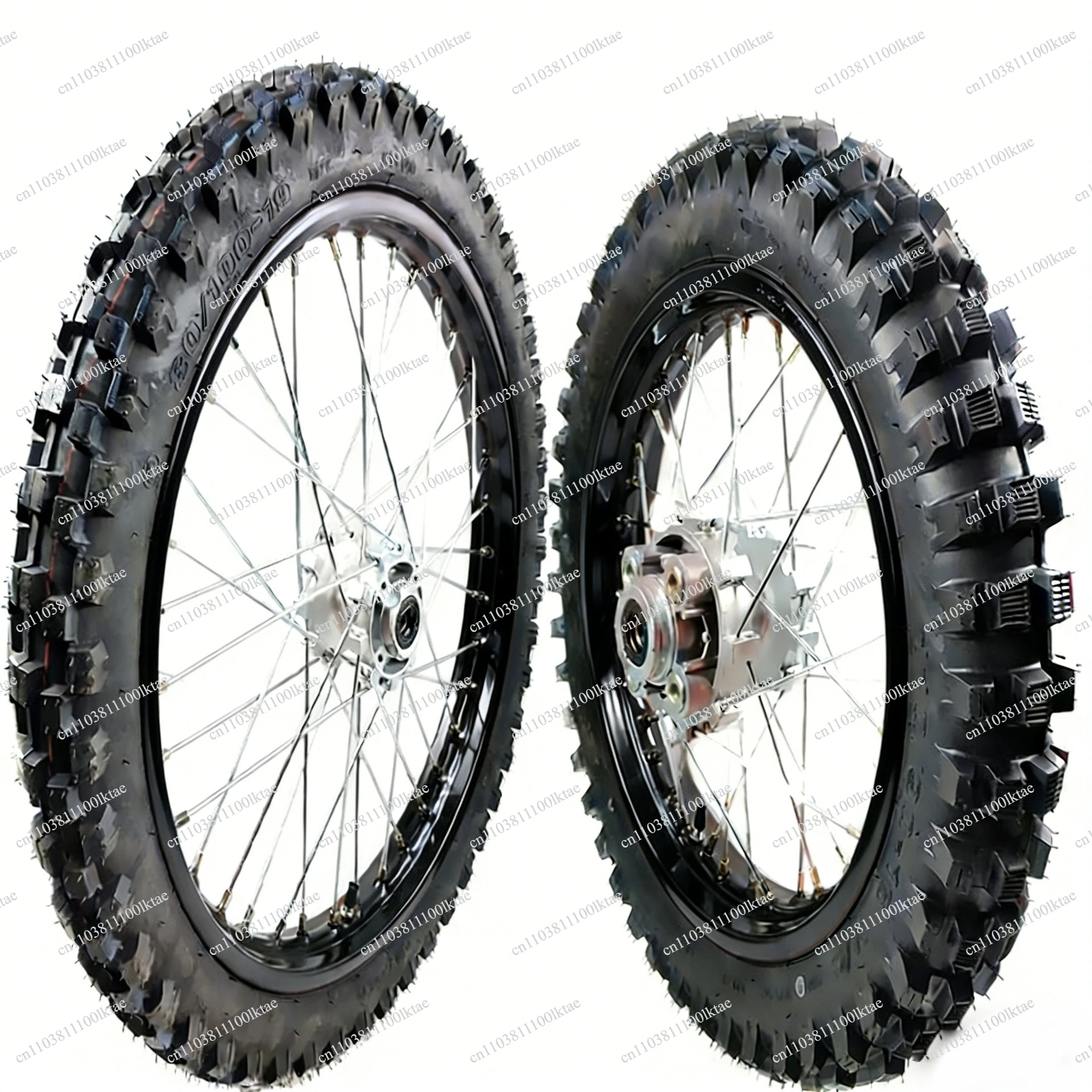 Front Wheel 80/100-19 Rear Wheel 110/90-16 Hub Wheel Net Large Tooth Tire 1 Pair