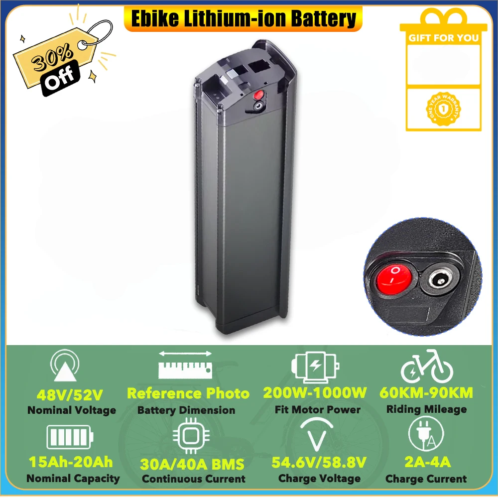 

Усовершенствованная рама, сменный литий-ионный аккумулятор 48В 15Ач 20Ач 23Ач для Aipas ® Электровелосипед M1 Pro Xterrain ST