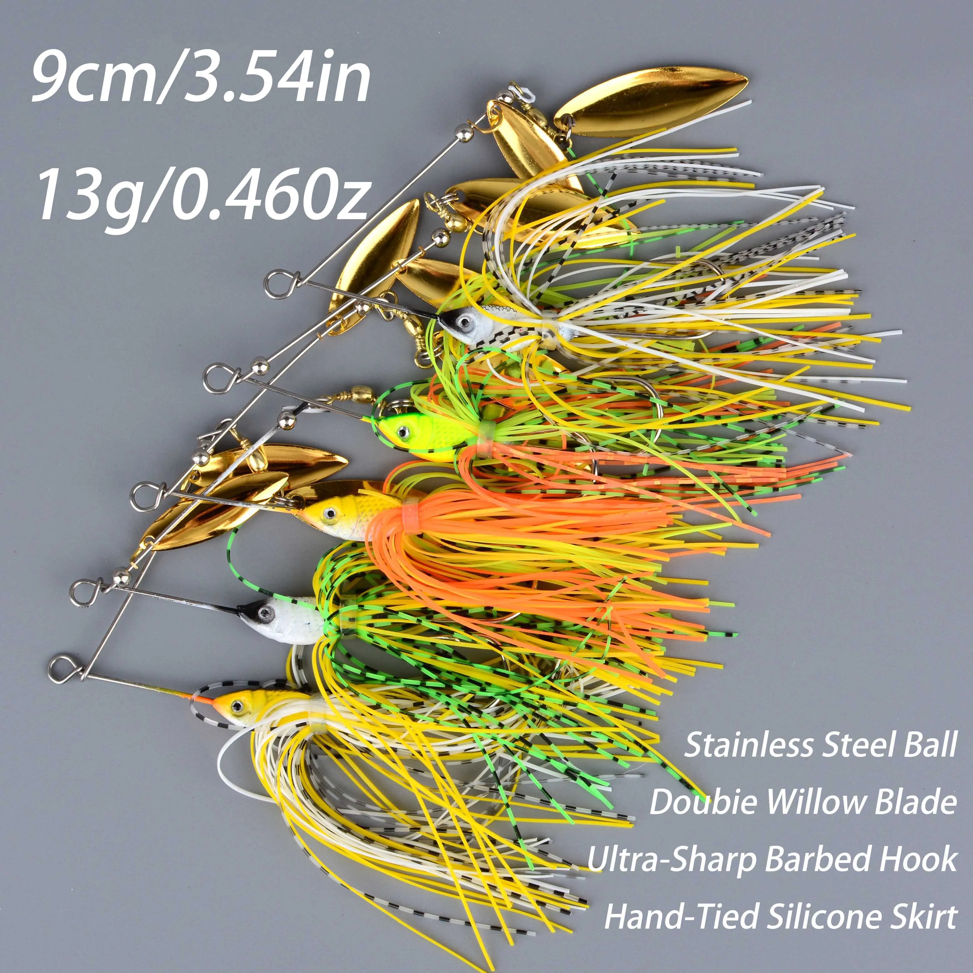Spinnerbait de alambre metálico con falda para lubina y lucio - imagen 5