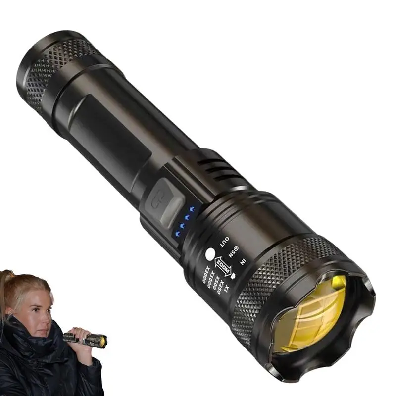 

Camping Rechargeable Flashlight 2 Modes Waterproof Torch Aluminum Alloy Powerful Torch Portable Flash Light For Adventure Travel