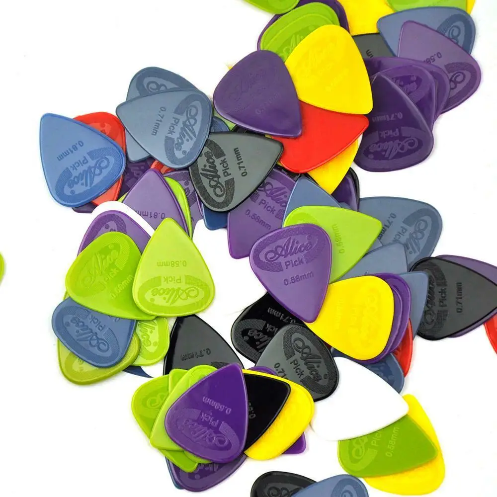 100PCS  Alice Guitar Picks Anti-slip Projecting Nylon Electric/Acoustic Guitar Picks 6 Thickness