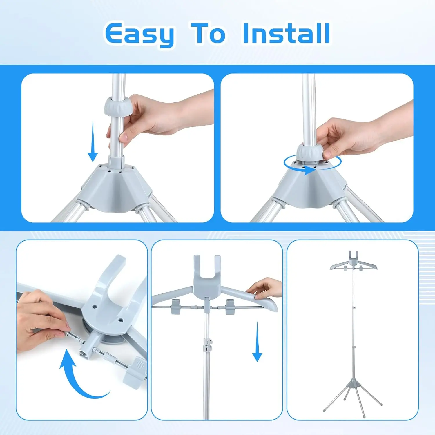 Portable Foldable Garment Steamer Rack with Ironing Glove for Dresses, Pants, Shirts (32-63 Inch)