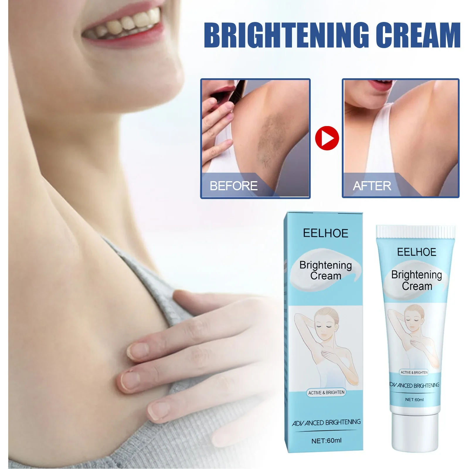 Eelhoe Underarm Skin Cream Delicate Brightening Skin Color Moisturizing Hydrating Knee Elbow Concealer Moisturizing Body Lotion