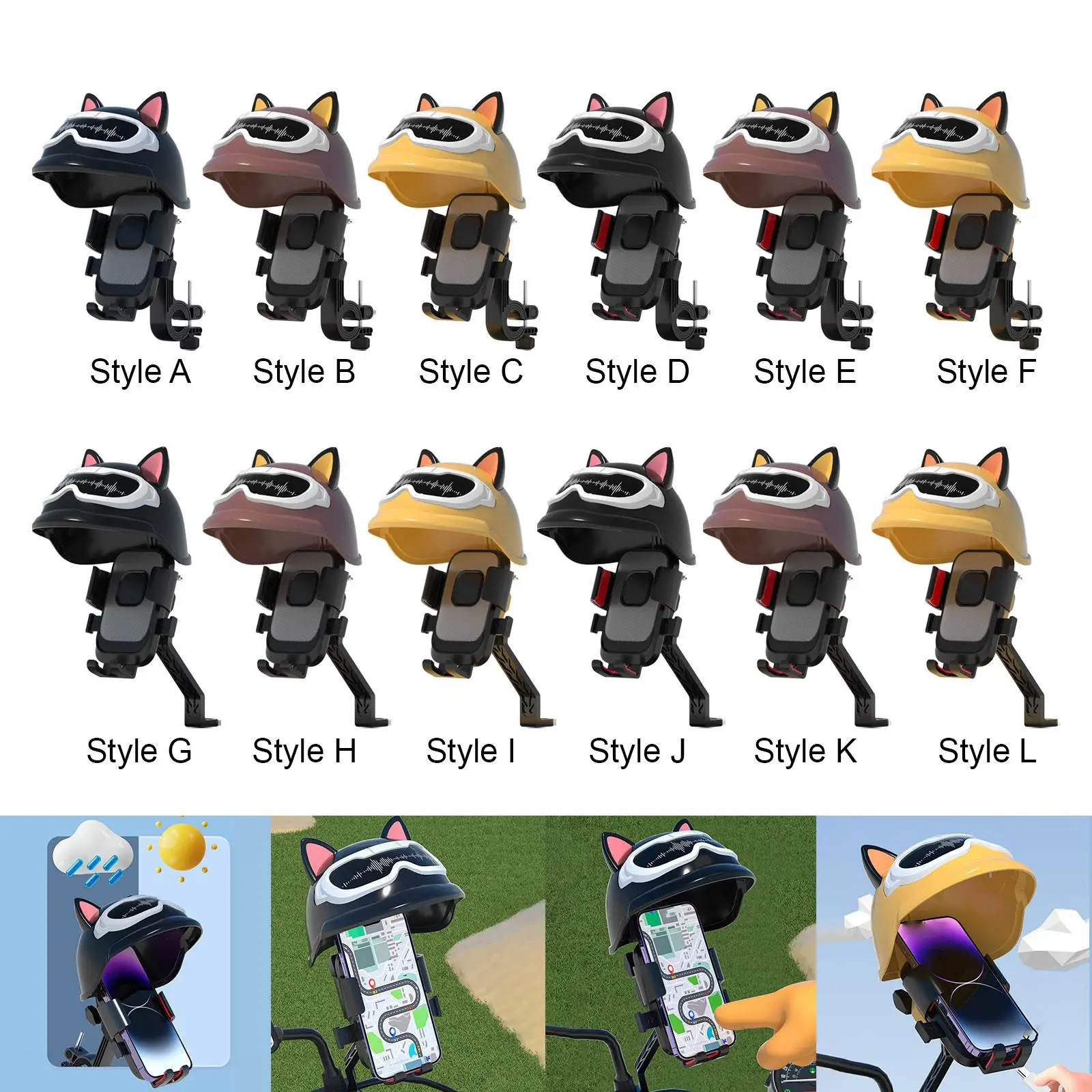 Motorcycle Phone Cradle with 360 Degree Locking Mechanism And Weatherproof Cover