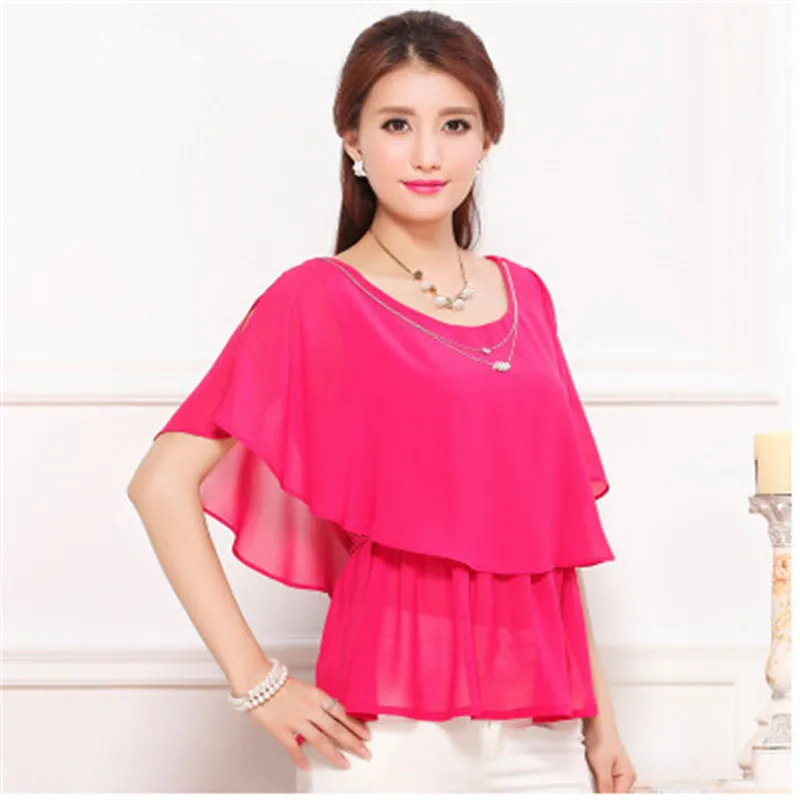 2024 Summer women clothing,Bat sleeve casual Chiffon Shirts,Women Blouse,Feminina Blusas blouses femme