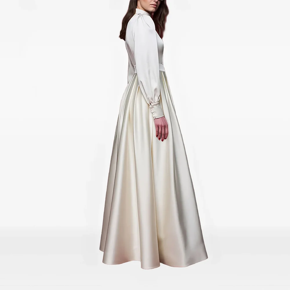 맞춤형 하이 칼라 롱 이브닝 드레스 우아한 공식 행사 프롬 가운 크리스탈 2025 플로어 길이 프롬 드레스