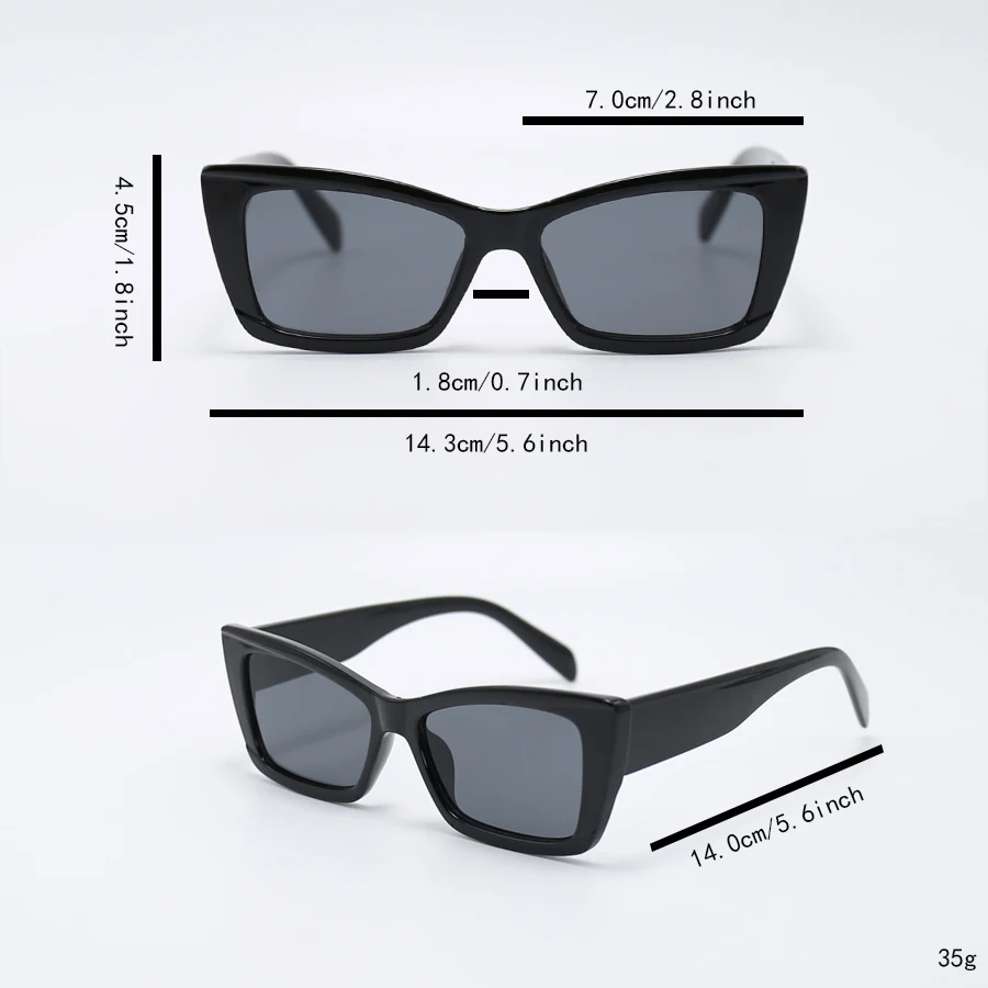 1 قطعة نظارات الموضة النسائية نمط جديد حساسة إطار صغير عين القط أنيقة متعددة الاستخدامات عادية العصرية نمط الشارع عيد الميلاد ديكورا