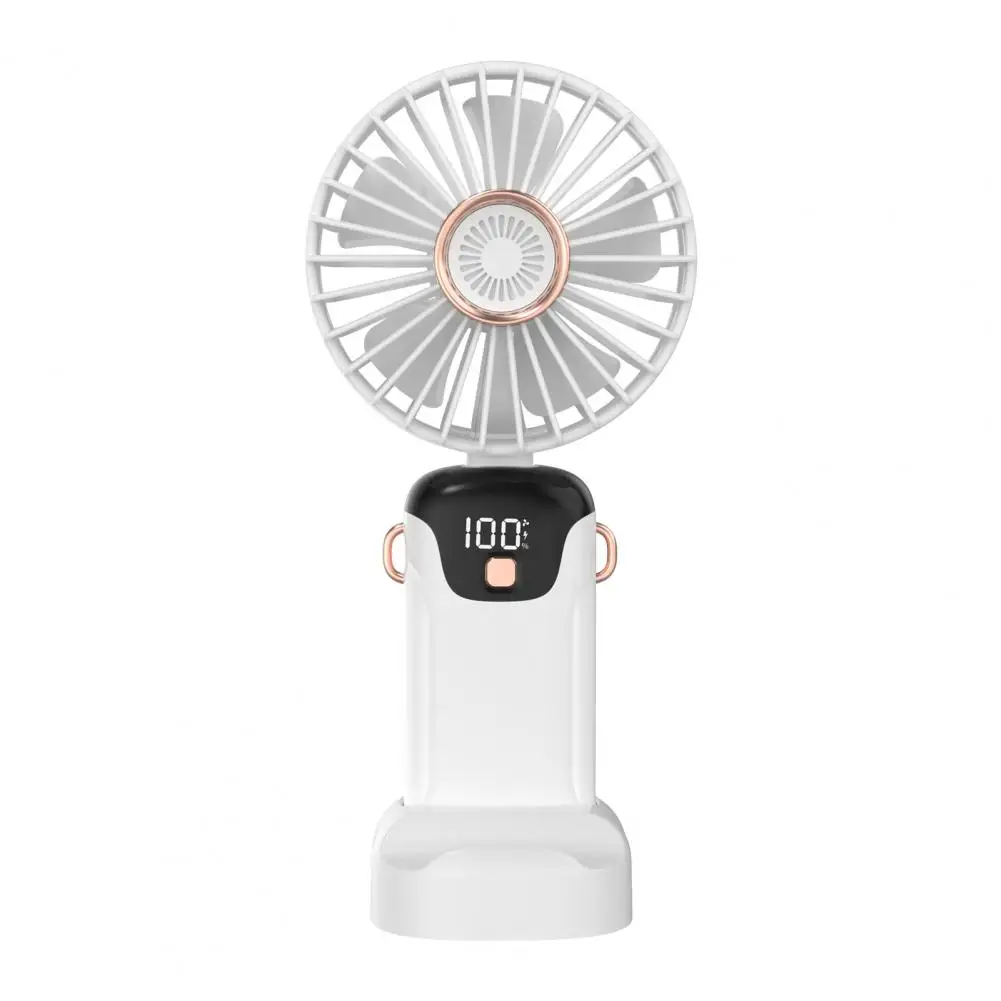 Portable Fan 5-speed Portable Handheld Fan with Usb Rechargeable Battery Operation Digital Display for school Bedroom Office