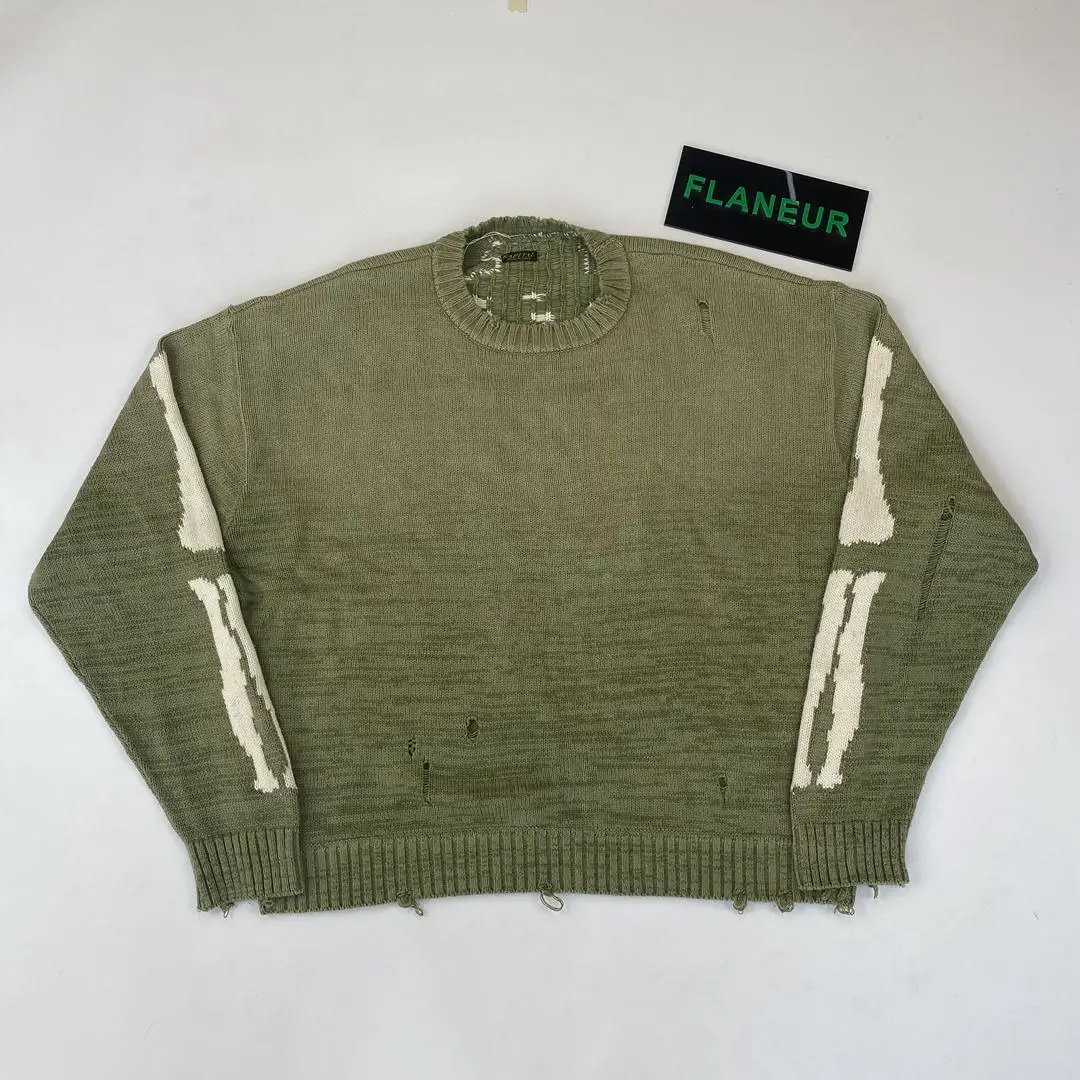 

New 2023 Men Luxury Kapital Green Skeleton Gentleman Classic Cotton Knit Casual Sweaters Pullover Asian Size High Drake #61