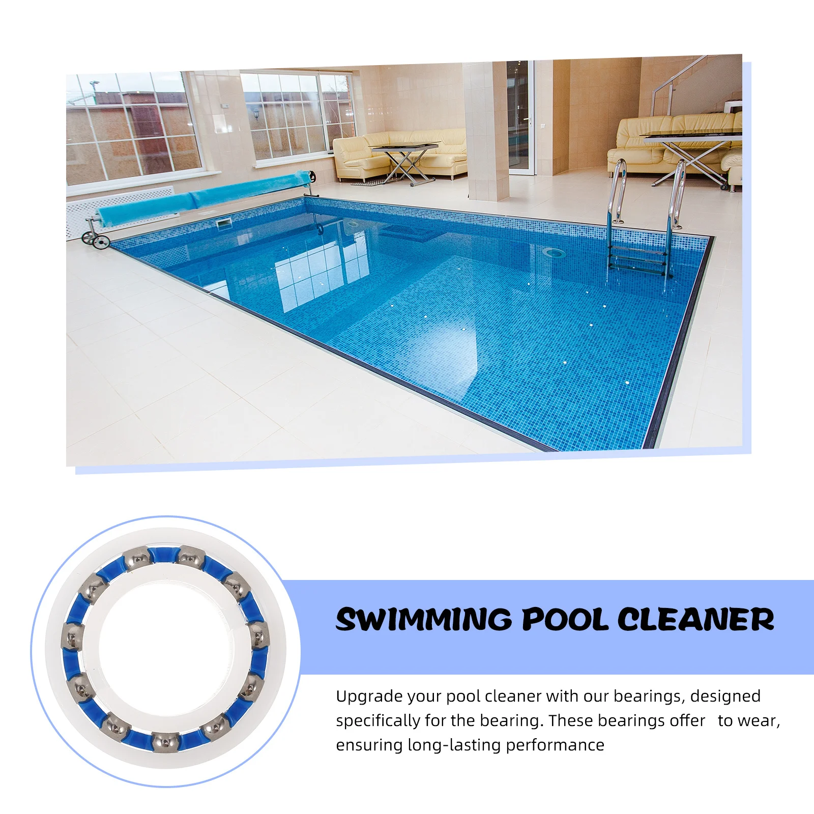 

4Pcs ABS and Stainless Steel Pool Cleaner Wheel Bearings - High-Strength C60 Drive Shaft Bearing Replacement for Long-Lasting