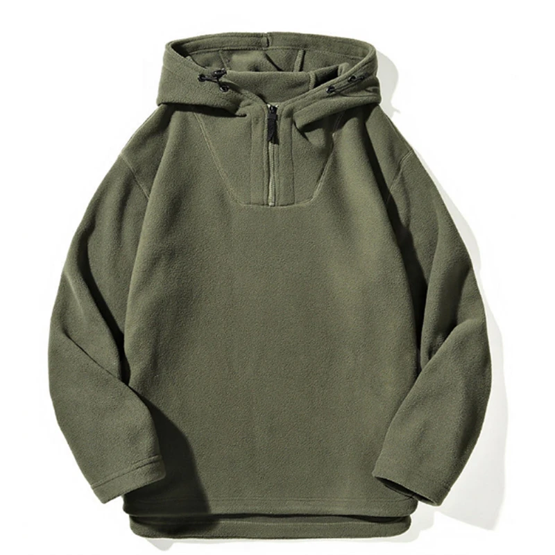 Men's Hooded Sweatshirts Autumn Winter Warm Thicken Polar Fleece Sweatshirt Male Pullover Hoodie Casual