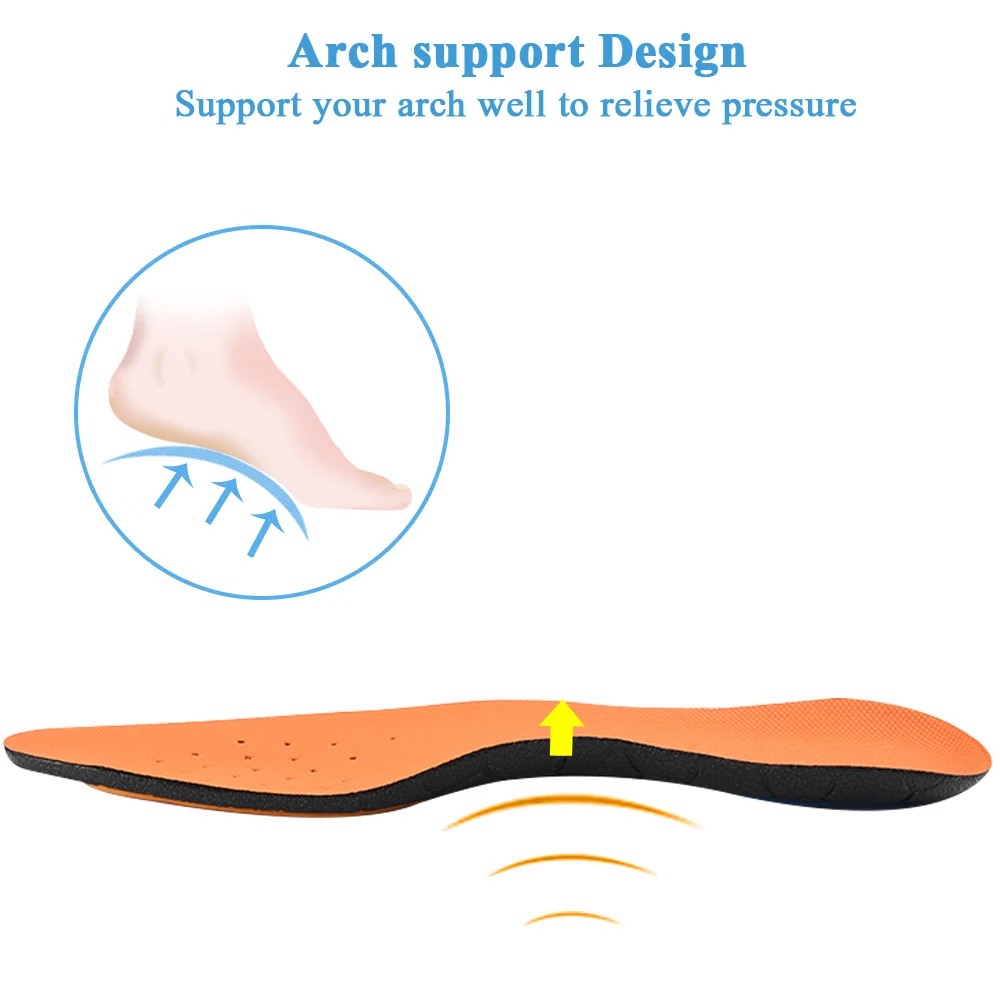 Sunvo Football Insoles Arch Support Shock Absorption Cushion Pad U-shaped Heel Non-slip Wear Resistant Breathable Sport Shoe pad