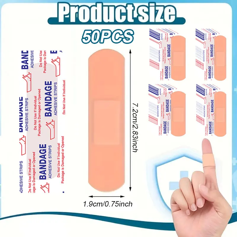 50/100pcs Disposable Adhesive Bandages, Skin-Friendly Wound Dressing for Daily First Aid & Minor Injury Protection