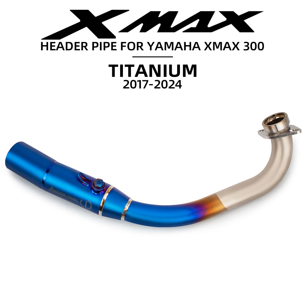 

Factory Hot Selling For XMAX300 Xmax 300 2017-2024 Motorcycle Exhaust Modify Titanium Alloy Blue Front Link Elbow Pipe 51