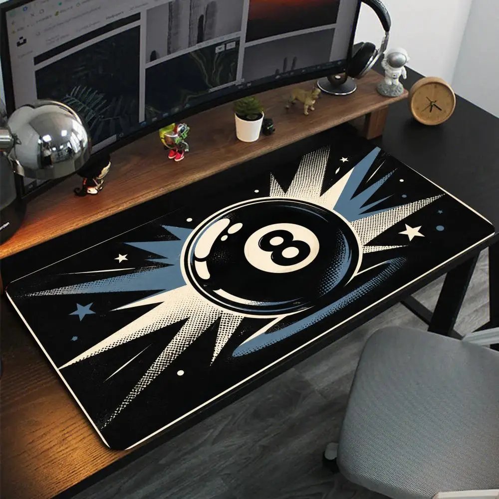Street Graffiti Eight Ball Blue Ink Splash Drip Punk Gaming Mouse Pad Large Anti-Slip Extended Gaming Keyboard Mouse Pad