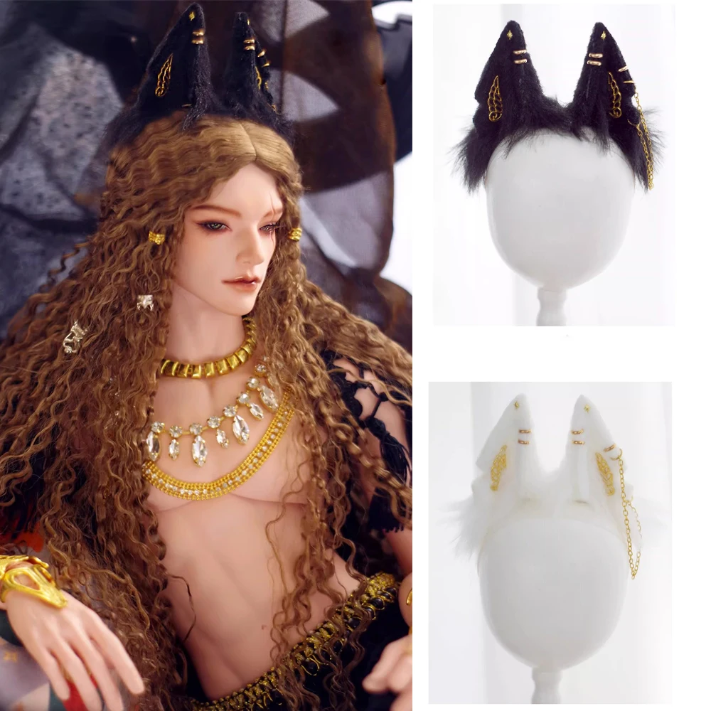 D09-P329 Children Handmade Toy 1/6 1/4 1/3 MSD MDD BJD doll Accessories Cute Animal White Pink Sheep Ear Tail