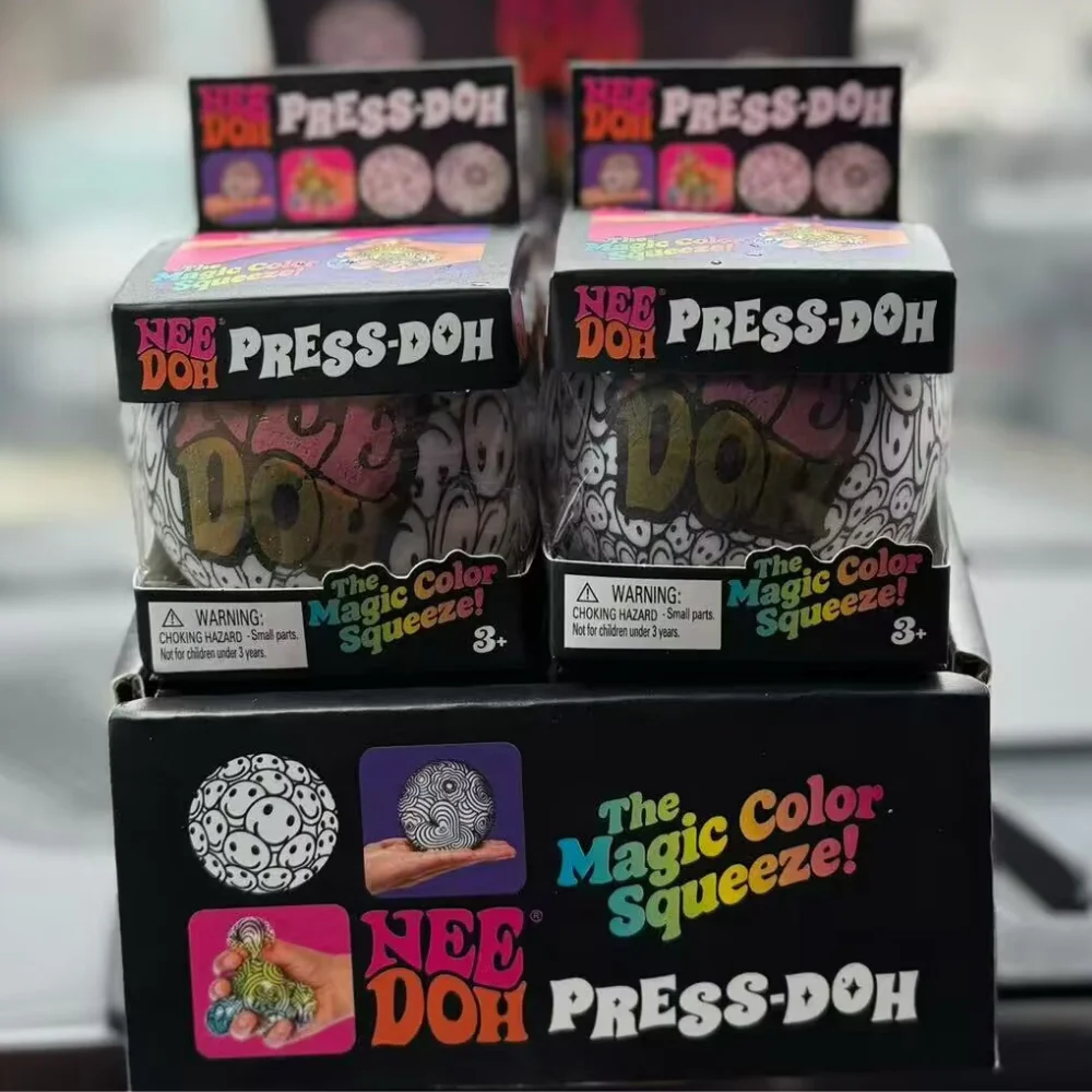 Schylling Needoh Press-Doh Color Changing Squeeze Fidget Ball Toy Dough Filled Doodle Pattern Fast Rebound Sensory Autism Toy - view 5