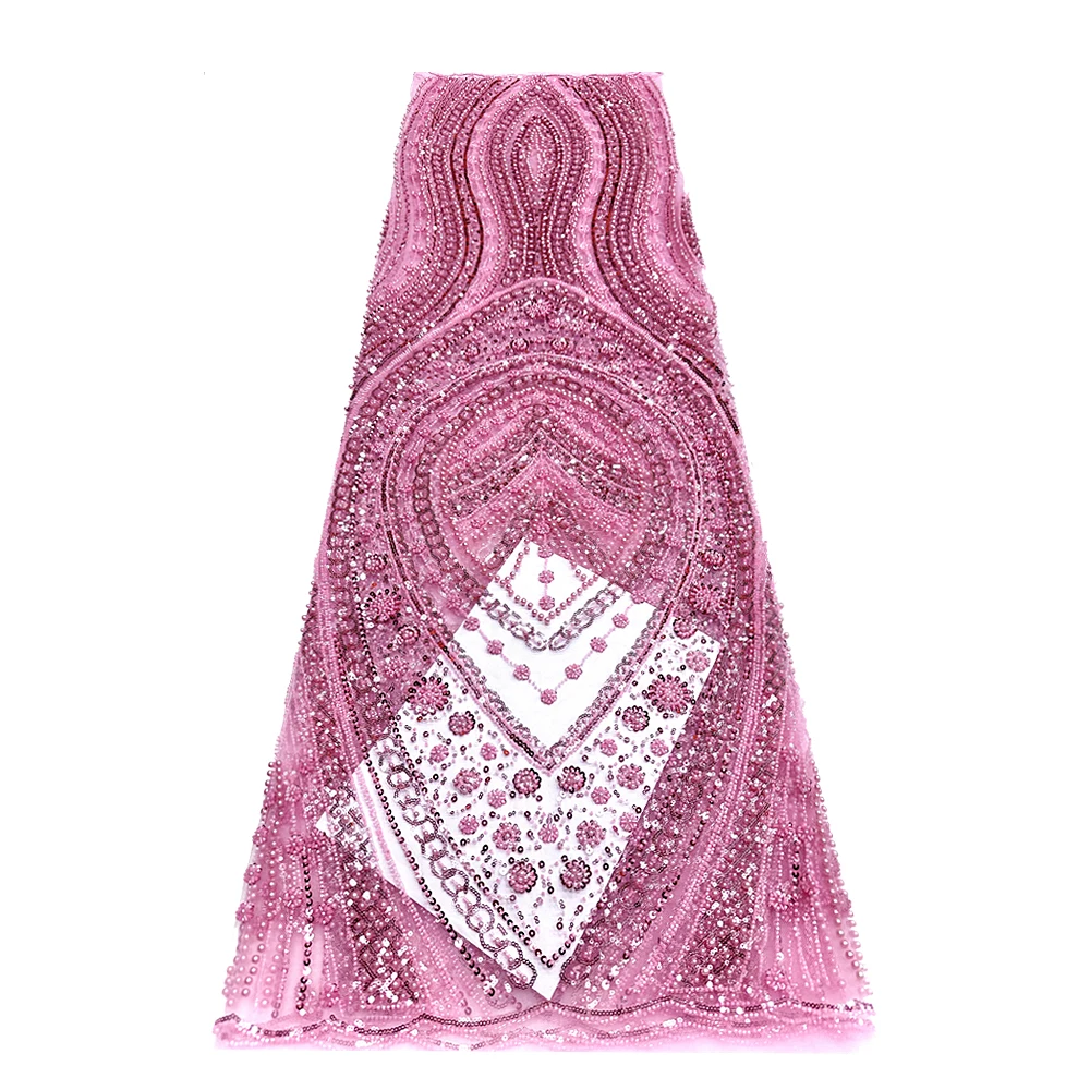 

Африканский кружевной тюль с блестками, кружевная ткань 2025 года, французская вышивка, высокое качество, тяжелый бисер, нигерийское свадебное платье для свадебной вечеринки