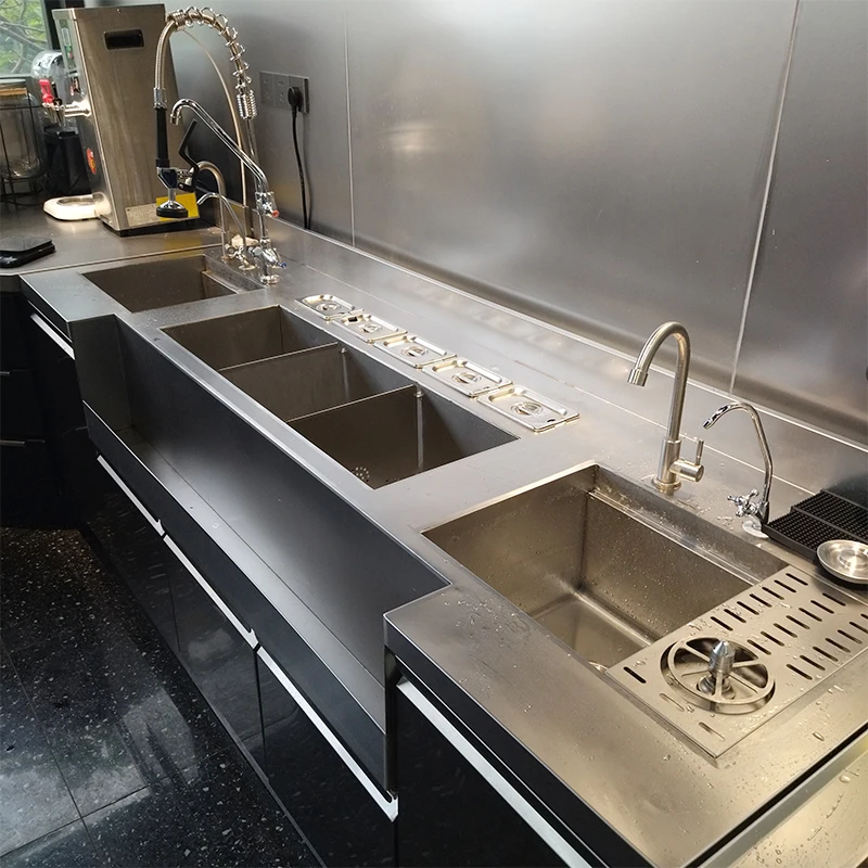 Hengzhi bar Mixing Counter Water bar Commercial 304 Stainless Steel Customized Refrigerated Wine Cabinet Equipment