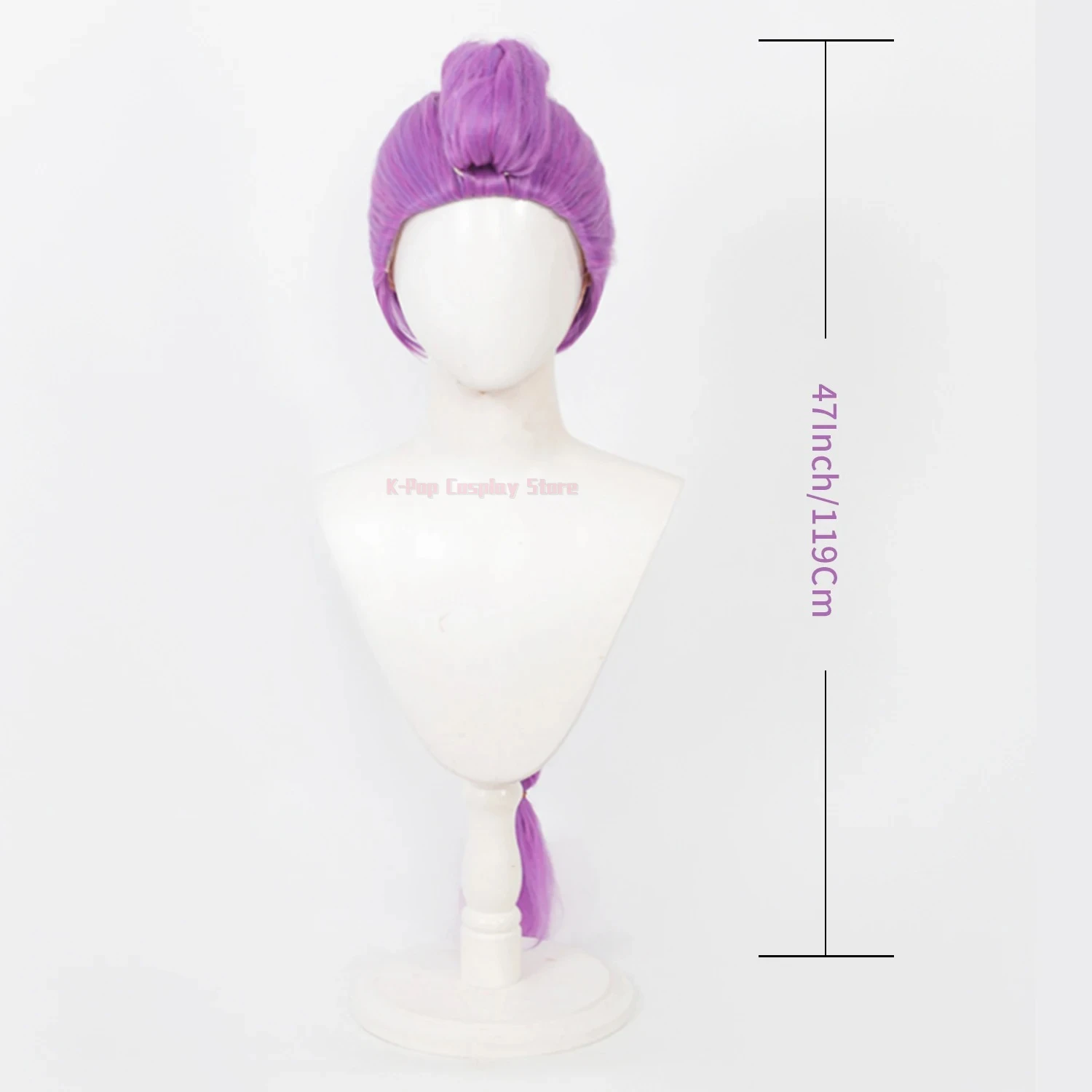 Perruque synthétique longue queue de cheval fendue violette pour femme, 47 pouces, K-POP Demon Girl Group, adaptée à la fête quotidienne d'halloween