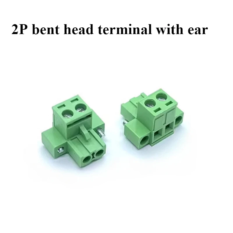 

10Pcs On-State Touch Screen PLC Power Plug 2P/3P Straight/Bent head with Ear Pcb Screw Terminal Block Connector 2PIN 3PIN DC24V